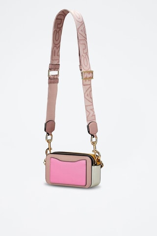 Borsa a tracolla in pelle The Snapshot - Salmone e bianco 