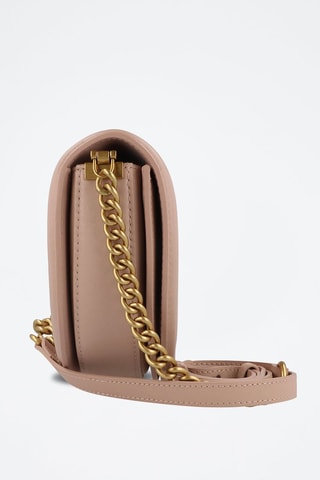 Borsa a tracolla in pelle - Rosa cipria