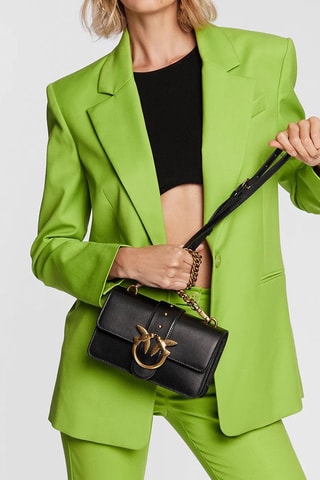 Borsa a tracolla in pelle Love one Mini - Nero