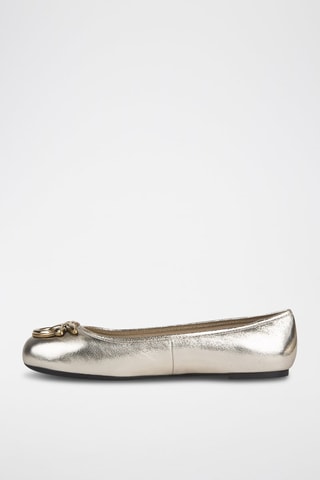 Geitenleren Ballerina's - Goudkleurig 
