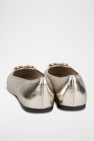 Geitenleren Ballerina's - Goudkleurig 