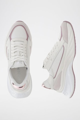 Leren Platform Sneakers Ariel 07 - Wit en roze