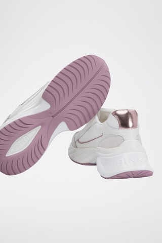 Leren Platform Sneakers Ariel 07 - Wit en roze