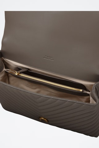 Borsa a mano in pelle Love Puff - Taupe