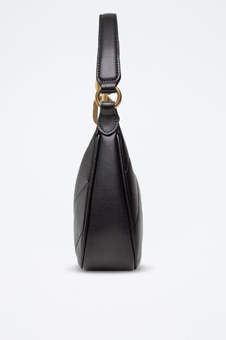 Borsa a mano in pelle nappa Half Moon - Nero