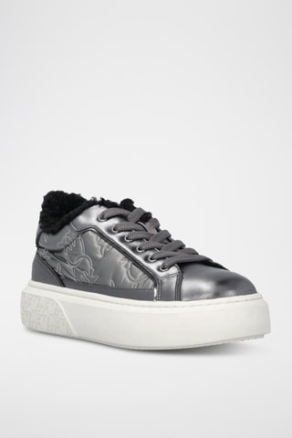 Sneakers platform imbottite in pelle nappa Yoko 21 - Grigio scuro