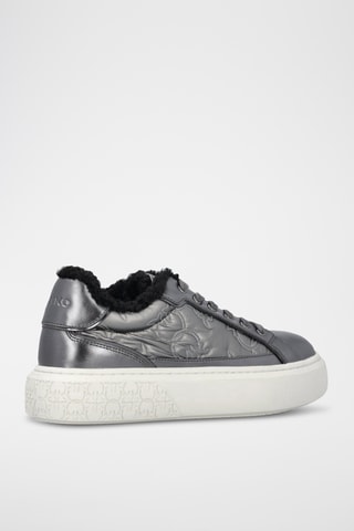 Sneakers platform imbottite in pelle nappa Yoko 21 - Grigio scuro