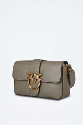 Borsa a tracolla in pelle di vitello Love One - Taupe