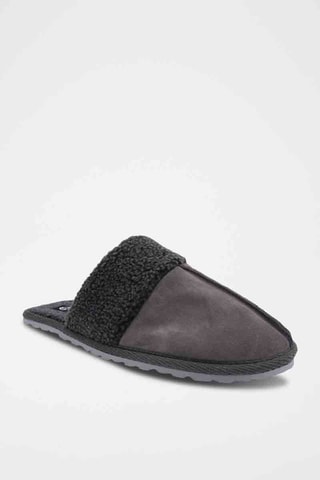 Pantofole in pelle scamosciata Matrix - 
Grigio e nero