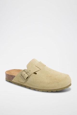 Sabot in pelle scamosciata - Kaki