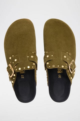 Sabot in pelle - Kaki