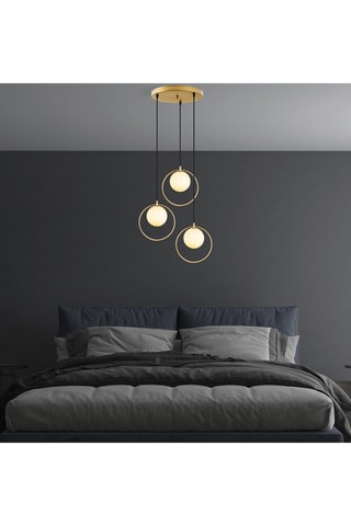 Lampadario regolabile - Dorato e nero - 3 x 40 W