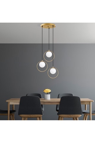 Lampadario regolabile - Dorato e nero - 3 x 40 W