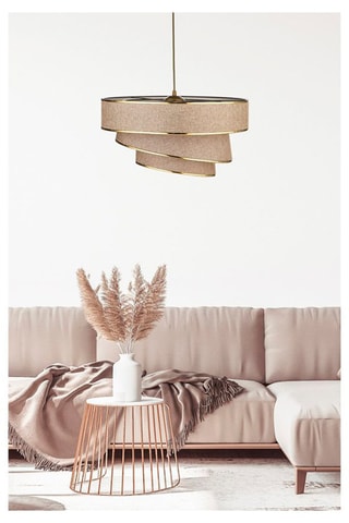 Hanglamp - Taupe en Goudkleurig - 40 W