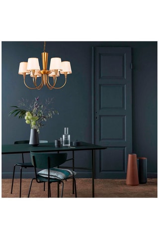 Hanglamp - Wit en Goudkleurig - 6 x 40 W