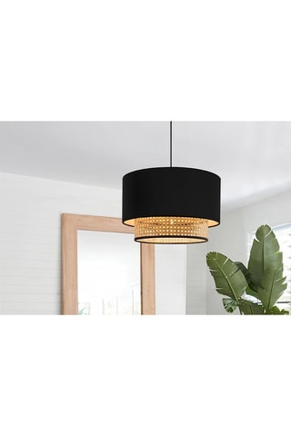 Rotan Hanglamp - Zwart - 15 W
