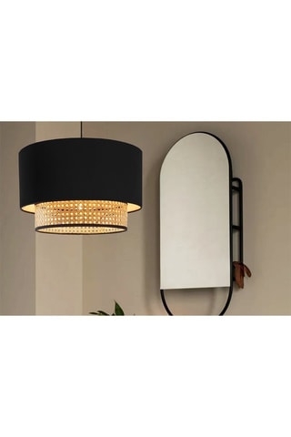 Rotan Hanglamp - Zwart - 15 W