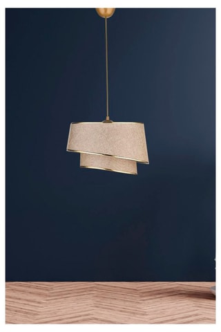 Hanglamp - Beige en Goudkleurig - 40 W