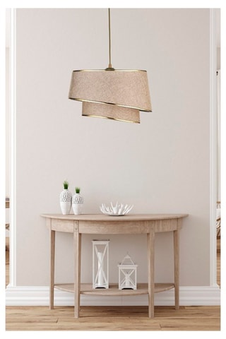 Hanglamp - Beige en Goudkleurig - 40 W