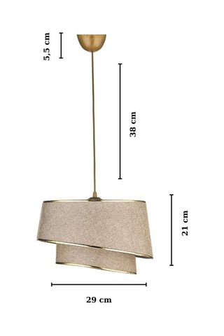 Hanglamp - Beige en Goudkleurig - 40 W