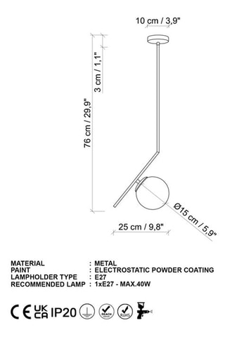 Hanglamp Dolunay - Goudkleurig - 40 W