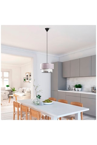 Hanglamp Cake - Beige en Zilverkleurig - 60 W