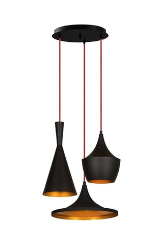 Hanglamp Elmas - Zwart en Koperkleurig