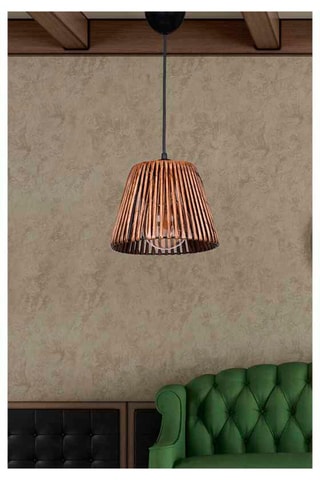 Houten Hanglamp HM006 - Zwart en Naturel