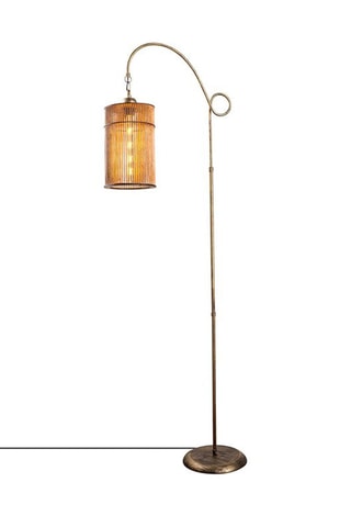 Bamboe Staanlamp Cylinder Floor - Goudkleurig