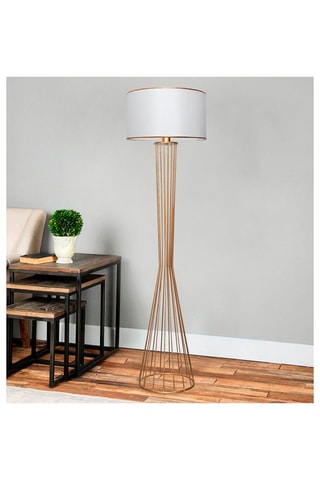 Staanlamp Ayd 3077 - Wit en Goudkleurig