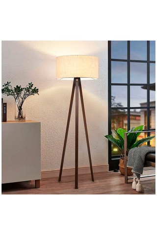 Houten Staanlamp - Naturel en Beige