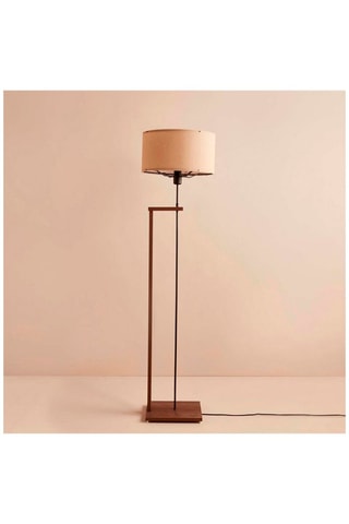 Houten Staanlamp - Beige en Bruin