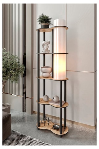 Staanlamp - Walnoothout-imitatie - 40 W - 140 cm