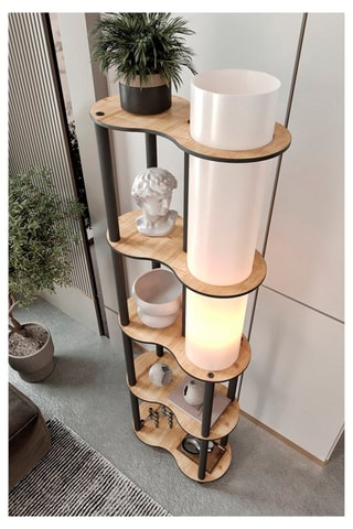 Staanlamp - Walnoothout-imitatie - 40 W - 140 cm