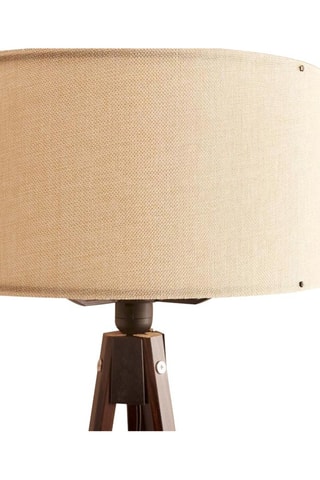 Houten Staanlamp op Driepoot - Crèmekleurig en Naturel - 60 W