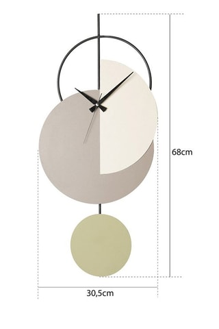 Wandklok Madeco - 68 x 31 cm - Beige en Grijs