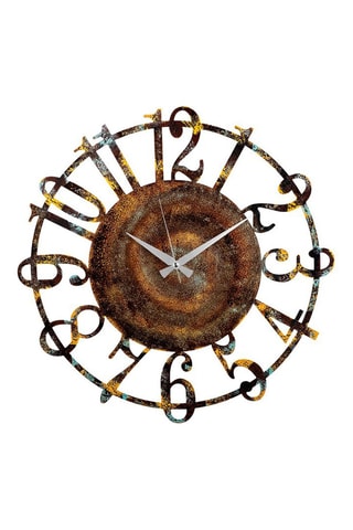 Wandklok - 48 cm - Bruin en Goudkleurig