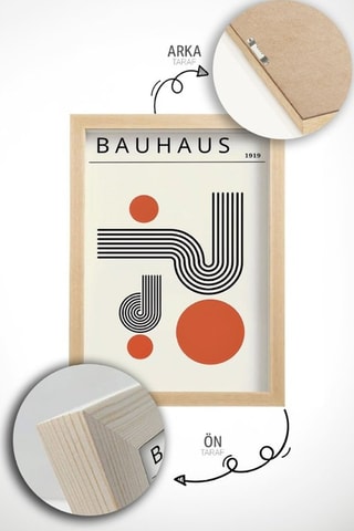 Houten Drieluik Bauhaus - 33 x 48 cm