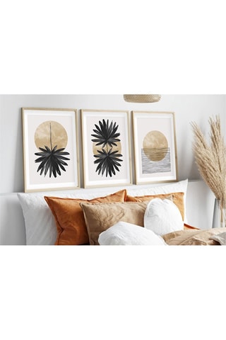 3-delige Wanddecoratie Huhu210 - Zwart en Goudkleurig - 70 x 50 cm