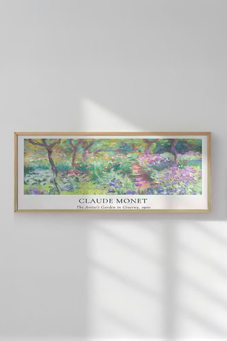 Wanddeocratie «The Artit's Garden in Giverny, 1900» Claude Monet - 33 x 70 cm