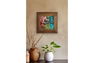 Keramische Wanddecoratie - 15,5 x 15,5 cm