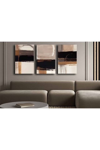 3-delige Grenenhouten Wanddecoratie - 45 x 70 cm 