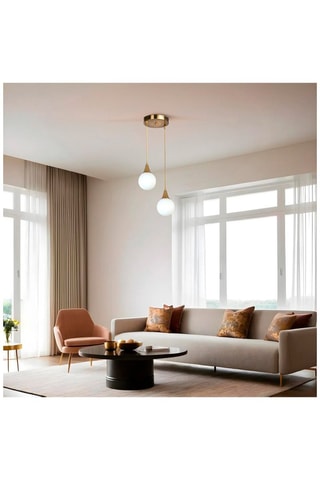 Hanglamp Afra 2 - Goudkleurig en Wit