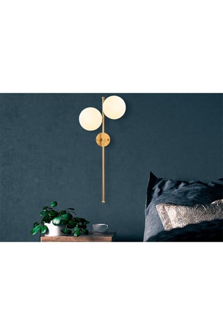 Wandlamp Fazli - Goudkleurig en Wit - 40 W