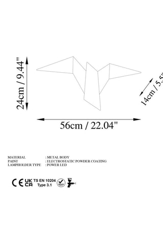 Ledwandlamp Pacali - Goudkleurig - 1 W