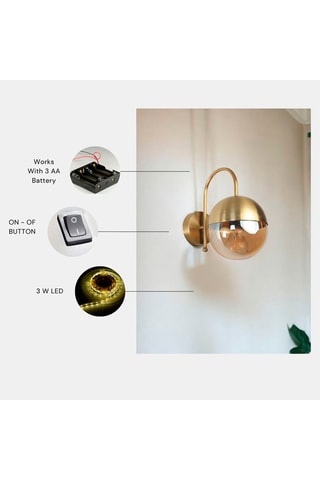 Ledwandlamp Küre - Goudkleurig en Wit - 3 W