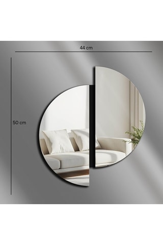 Spiegel - 44 x 50 cm - Zilverkleurig en Zwart