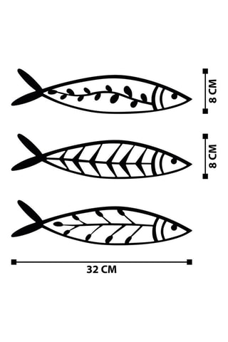 Wanddecoratie Hamsi - Zwart - 32 x 8 x 0,12 cm