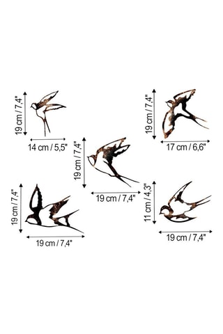 Wanddecoratie - Zwart - 19 x 14 cm / 17 x 19 cm / 19 x 11 cm / 19 x 19 cm