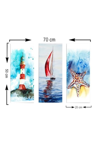 3 Mdf Wanddecoraties Layla - 20 x 50 cm -